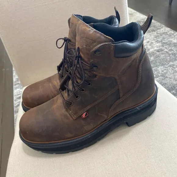 Red wing shoes leather boots oil resistant Distressed Brown Dynaforce 912 Mens