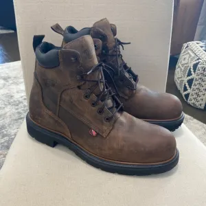 Red wing shoes leather boots oil resistant Distressed Brown Dynaforce 912 Mens