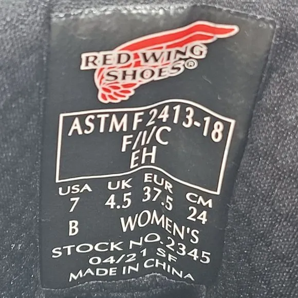Red Wing Tradeswoman 2021 Women's Black Nubuck Leather Boots 2345 US Size 7