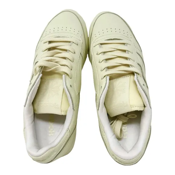 Reebok Classic Leather Shoes Girls Grade School Pale Yellow Size 6Y