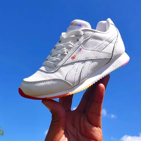 REEBOK CLASSIC LEATHER SNEAKER - KIDS' (RAINBOW ACCENTS)