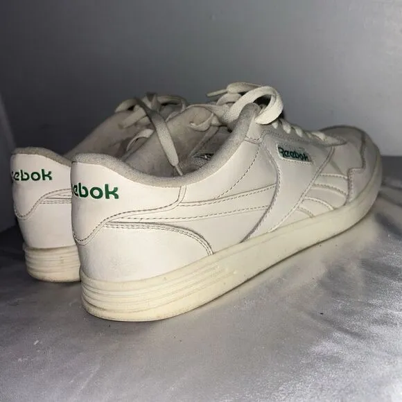 Reebok Galaxy 7 Classic Low Top Sneakers Leather Shoes Off White/Green Mens 10