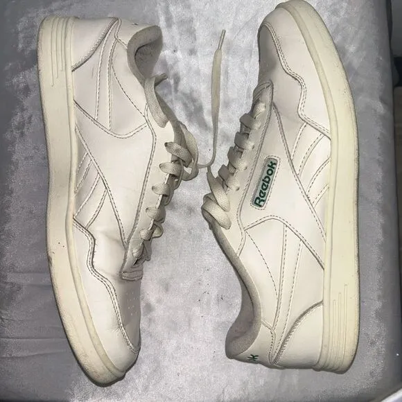 Reebok Galaxy 7 Classic Low Top Sneakers Leather Shoes Off White/Green Mens 10