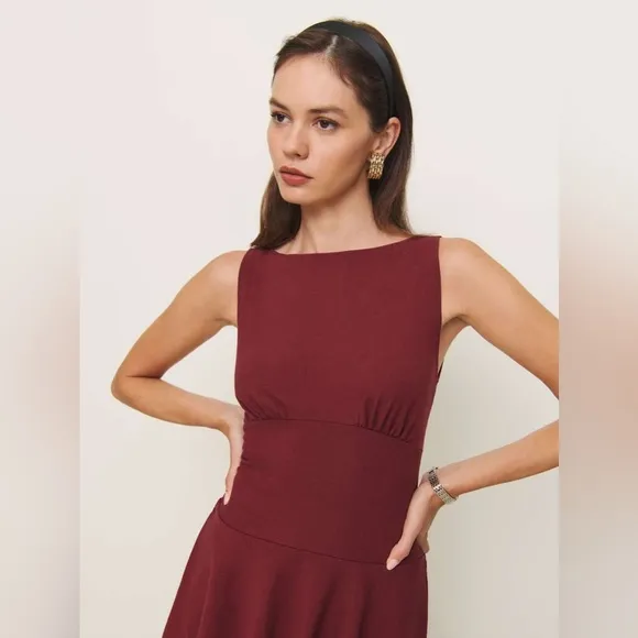 REFORMATION Mayve Knit Dress in Chianti
