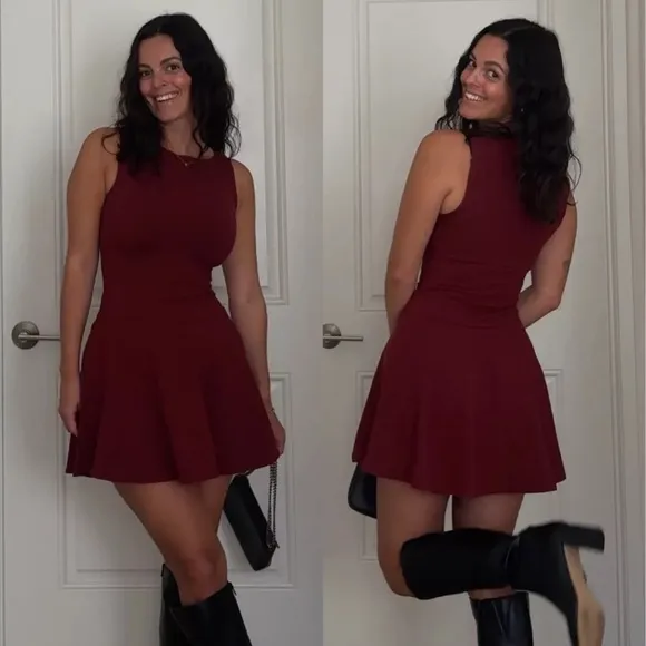 REFORMATION Mayve Knit Dress in Chianti