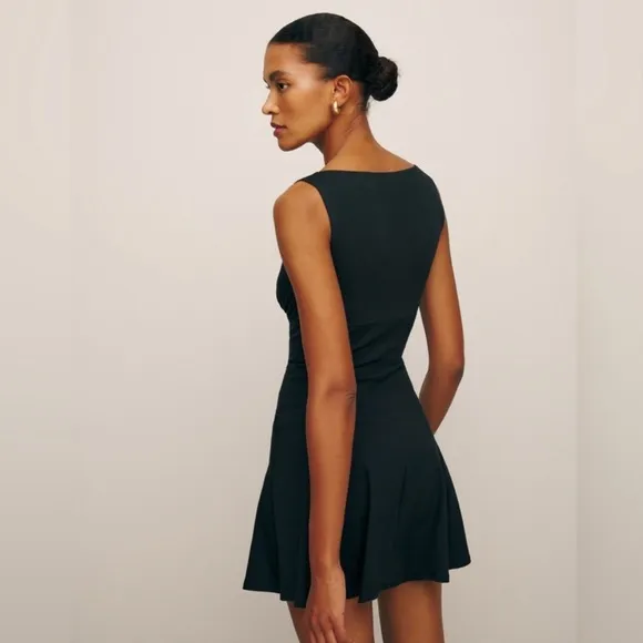 Reformation Mayve Sleeveless Mini Dress Black LARGE