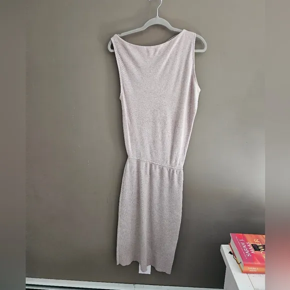 REISS Claudine Draped Knitted Dress