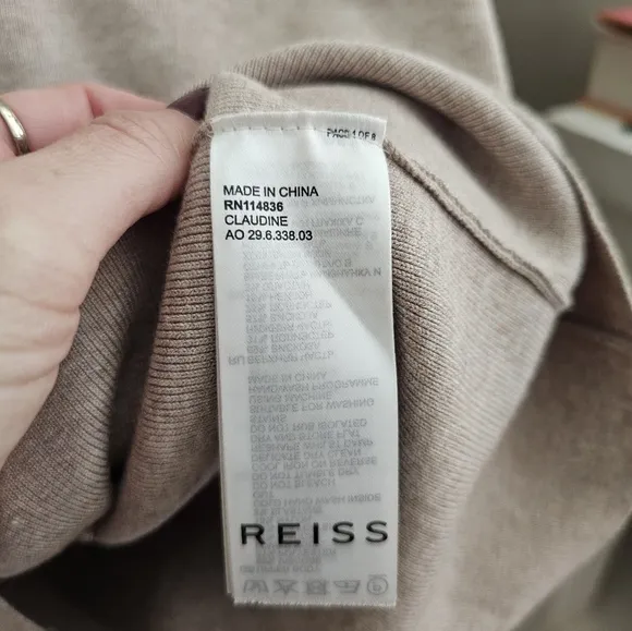 REISS Claudine Draped Knitted Dress