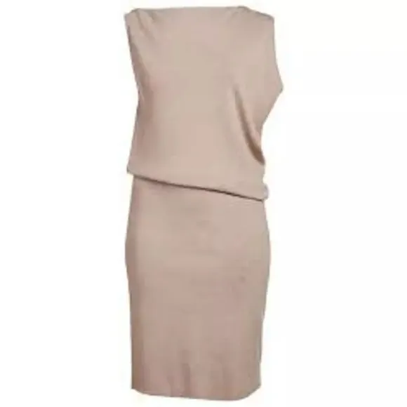 REISS Claudine Draped Knitted Dress
