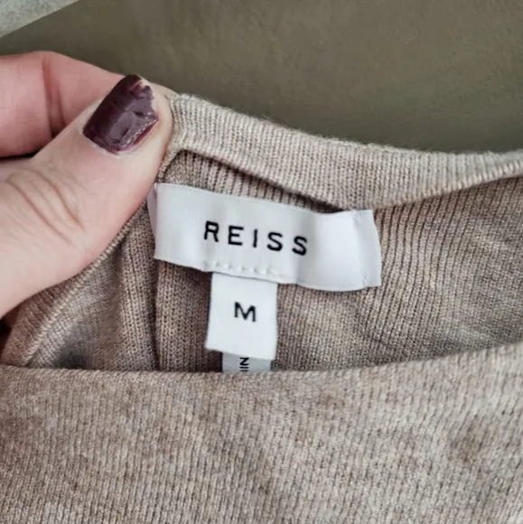 REISS Claudine Draped Knitted Dress