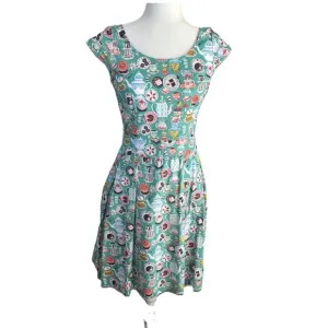 Retrolicious 50s Mad Hatter Tea Party M Fit &amp; Flare Pinup Rockabilly Novelty