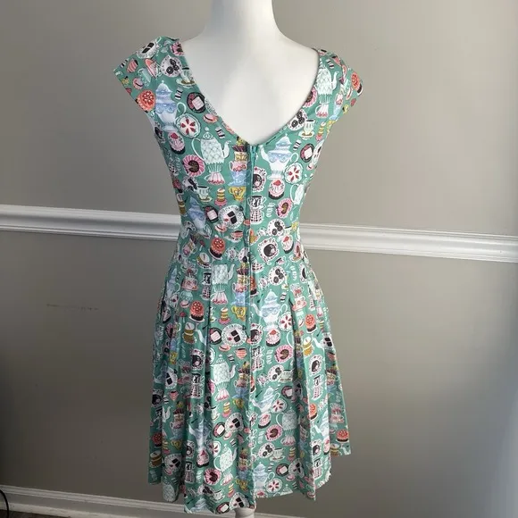 Retrolicious 50s Mad Hatter Tea Party M Fit &amp; Flare Pinup Rockabilly Novelty