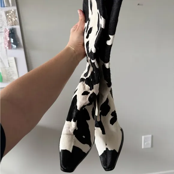 Revolve Black and White Women's Boots