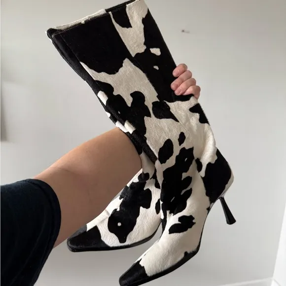 Revolve Black and White Women's Boots