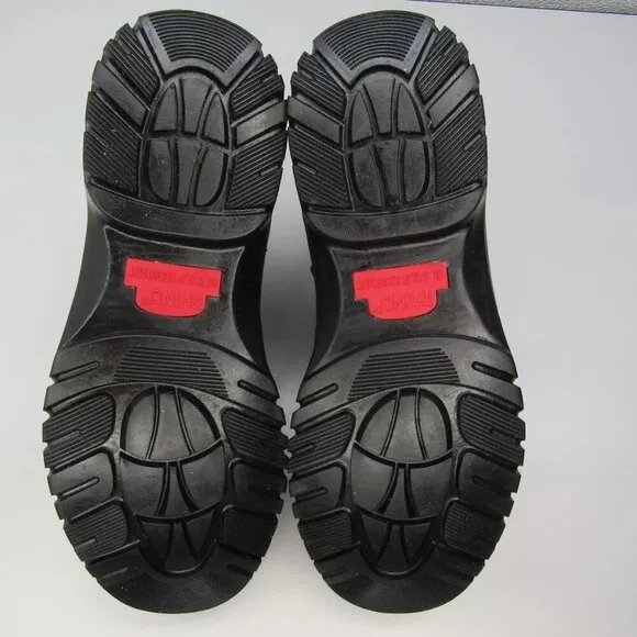 Rhino Mens 6&quot; Tactical Safety Work Boots Black Leather Lace Slip Resist Size 10