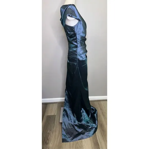 Rickie Freeman For Teri Jon Off-Shoulder Ruched Taffeta Gown SIZE 8 $595