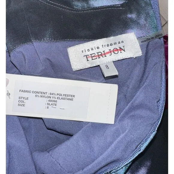 Rickie Freeman For Teri Jon Off-Shoulder Ruched Taffeta Gown SIZE 8 $595