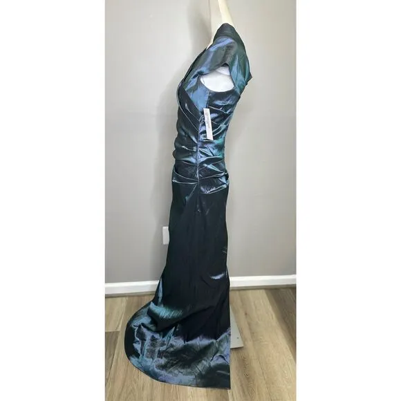 Rickie Freeman For Teri Jon Off-Shoulder Ruched Taffeta Gown SIZE 8 $595