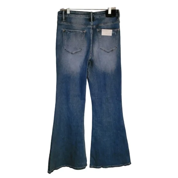 Risen Dolly High Rise Flare Jeans Rhinestones Crystals Tassels
