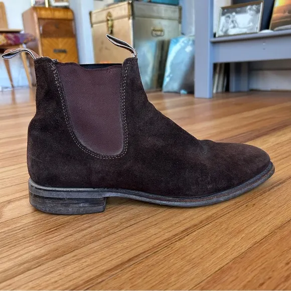 R.M. Williams Comfort Craftsman Brown Suede Chelsea Boots