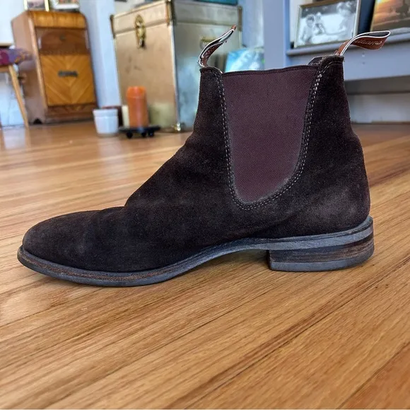 R.M. Williams Comfort Craftsman Brown Suede Chelsea Boots
