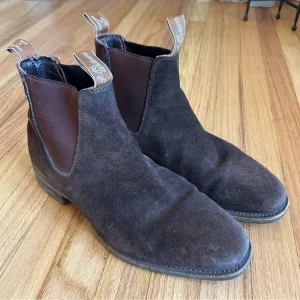 R.M. Williams Comfort Craftsman Brown Suede Chelsea Boots