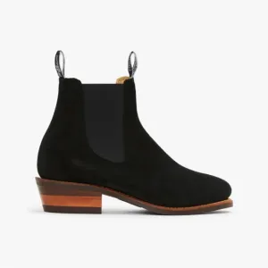 R.M.Williams - Comfort Lady Yearling Suede - Raw Edge - Black Size 7 Retail $408