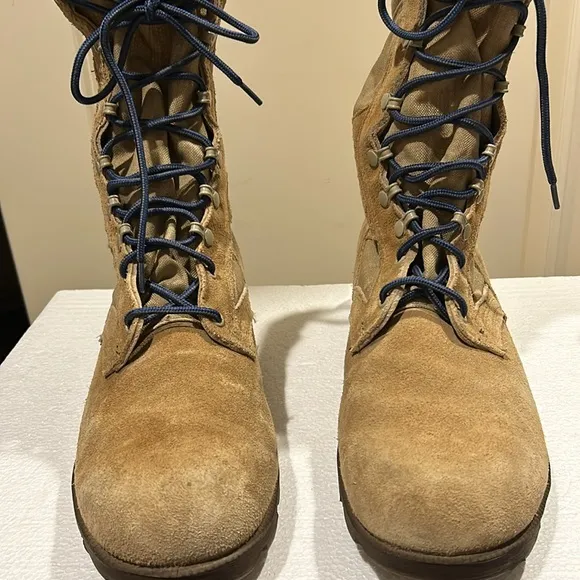 Ro-Search mens Army Combat Tactical Training lace up Boots suede canvas size 12
