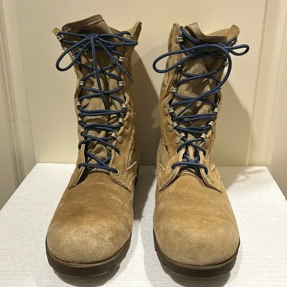 Ro-Search mens Army Combat Tactical Training lace up Boots suede canvas size 12