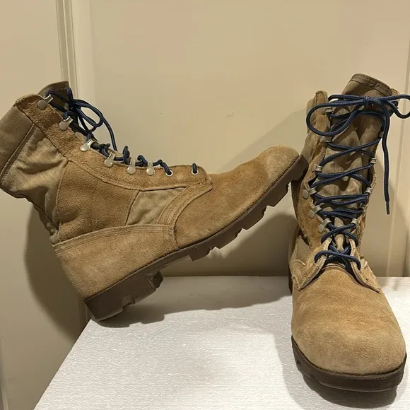 Ro-Search mens Army Combat Tactical Training lace up Boots suede canvas size 12