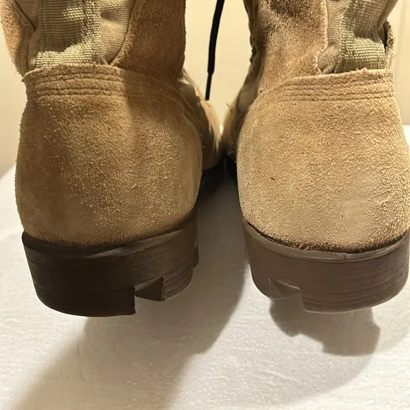 Ro-Search mens Army Combat Tactical Training lace up Boots suede canvas size 12