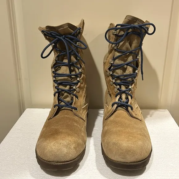 Ro-Search mens Army Combat Tactical Training lace up Boots suede canvas size 12