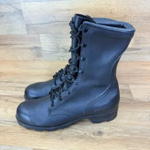 RO SEARCH Military Army Size 7.5R Combat Boots Men Black Leather Vintage