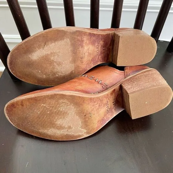 Roan Bed Stu Gaze Oats Pecan Western Ankle Boots 6.5