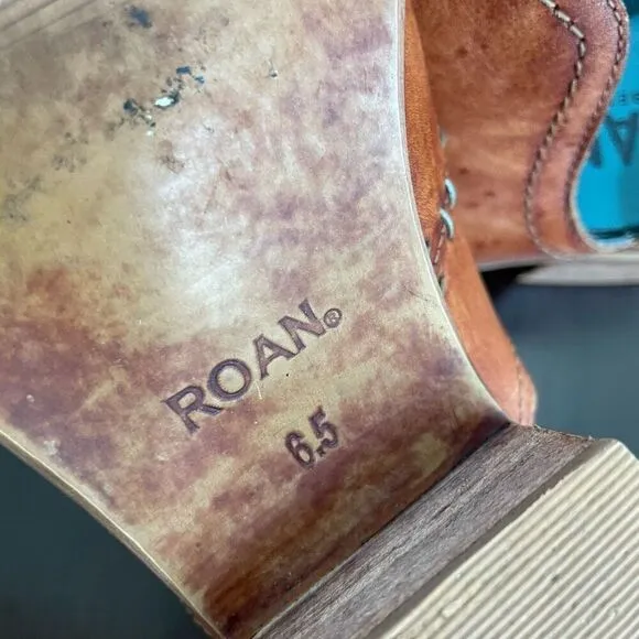 Roan Bed Stu Gaze Oats Pecan Western Ankle Boots 6.5