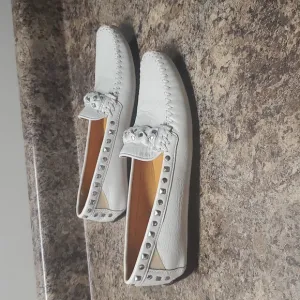 Robert Zur Twisted Galaxy White Bone Women's Loafer Shoes Size 8 AA