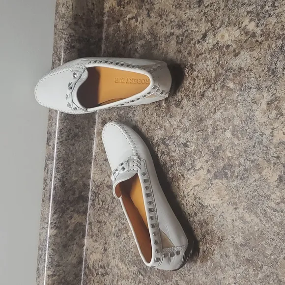 Robert Zur Twisted Galaxy White Bone Women's Loafer Shoes Size 8 AA