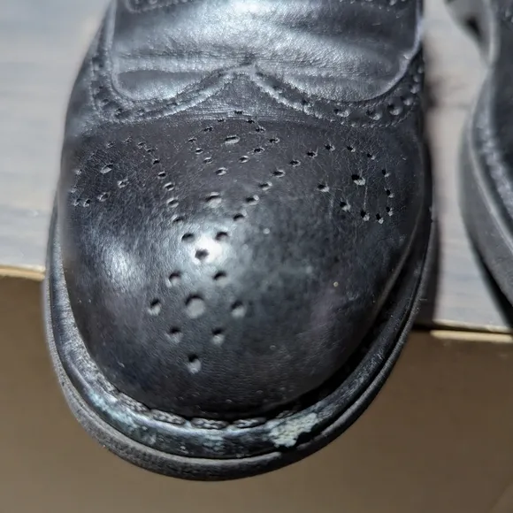 Rockport DresSports Mens Shoes Size 9.5M Black Oxford Wingtip Laceup Vibram Sole