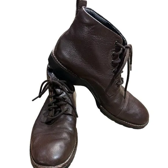 Rockport Mens Shoes Size 8 Brown Leather Lace Up Booties Adiprene by Adidas Sole