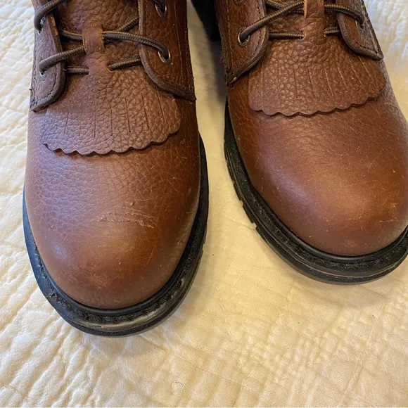 Rocky Mens 8.5 Brown Leather Lace Up Boots 9” Ride Comfort