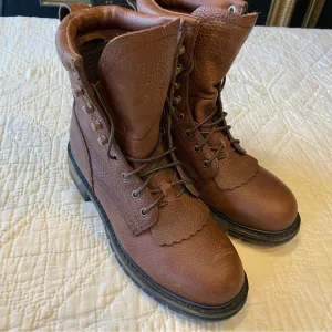 Rocky Mens 8.5 Brown Leather Lace Up Boots 9” Ride Comfort