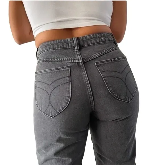 Rolla’s - Classic Straight High Rise Jeans Comfort 80’s Black Sz 25