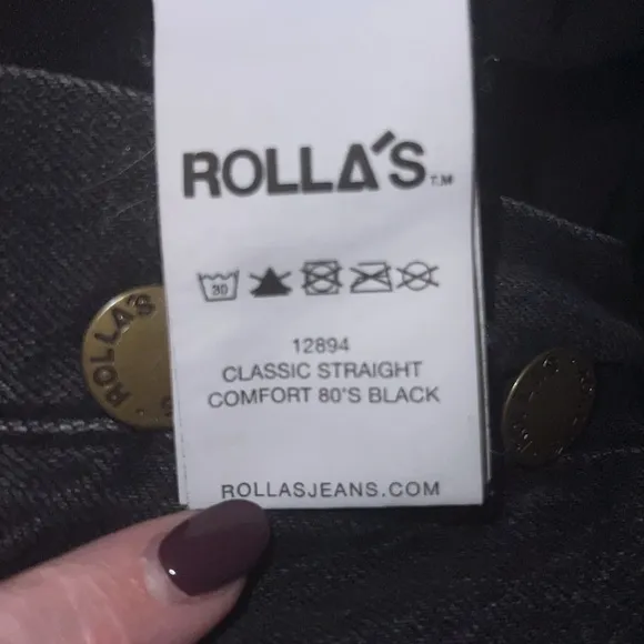 Rolla’s - Classic Straight High Rise Jeans Comfort 80’s Black Sz 25