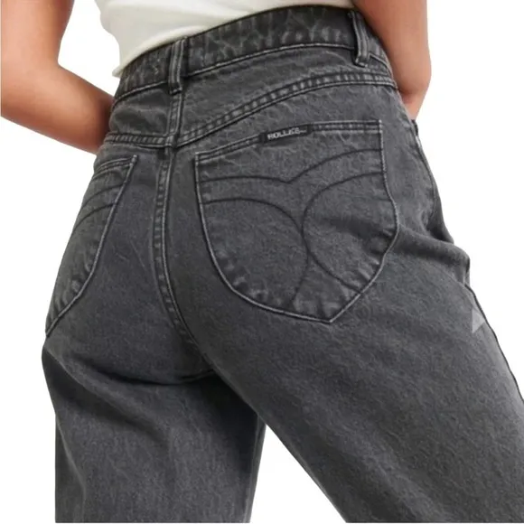 Rolla’s - Classic Straight High Rise Jeans Comfort 80’s Black Sz 25