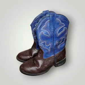 Roper Kids Blue and Brown Cowboy Boots toddler 9