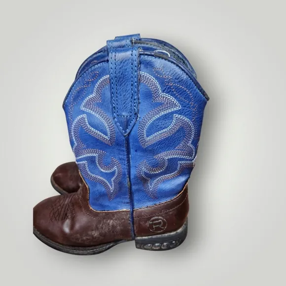 Roper Kids Blue and Brown Cowboy Boots toddler 9