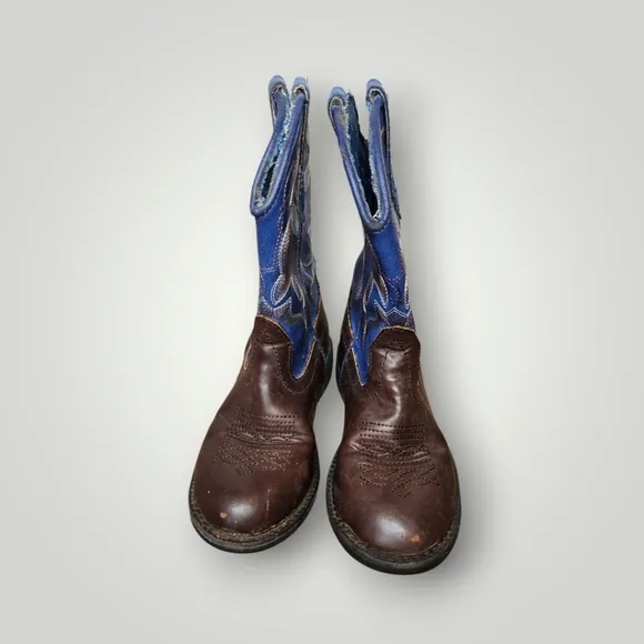 Roper Kids Blue and Brown Cowboy Boots toddler 9