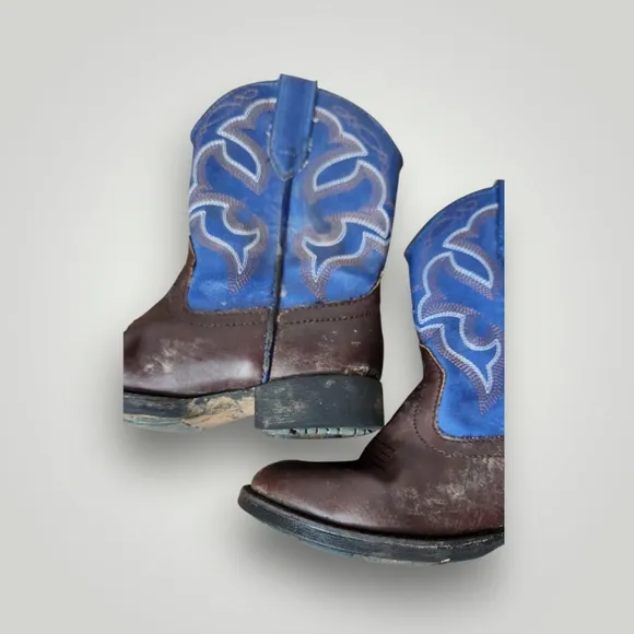 Roper Kids Blue and Brown Cowboy Boots toddler 9