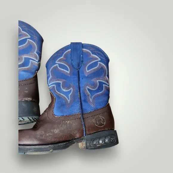 Roper Kids Blue and Brown Cowboy Boots toddler 9