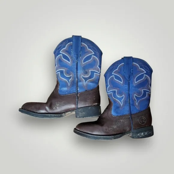 Roper Kids Blue and Brown Cowboy Boots toddler 9